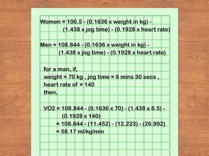 How do you calculate VO2max mL/kg min?
