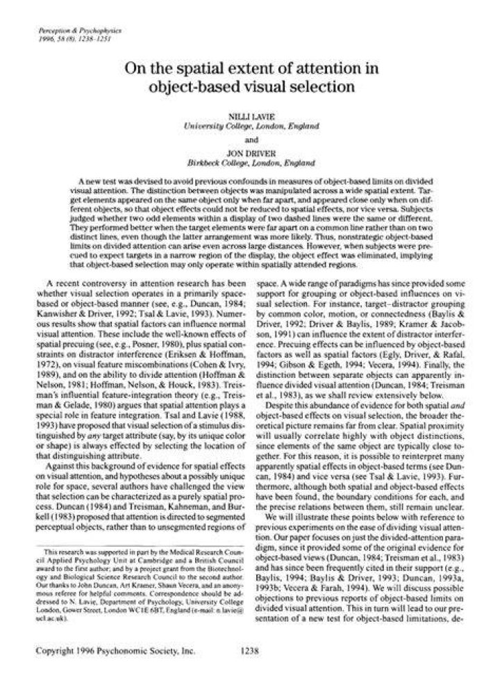 Is visual attention spatial or object based?