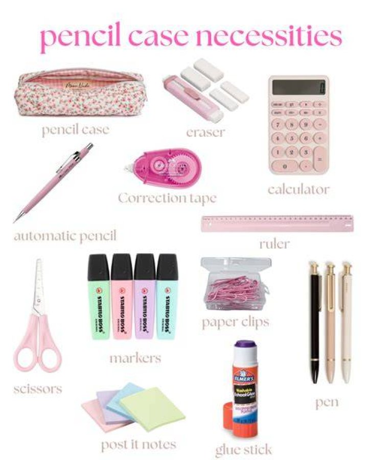 What do you put in a pencil case for Year 7?