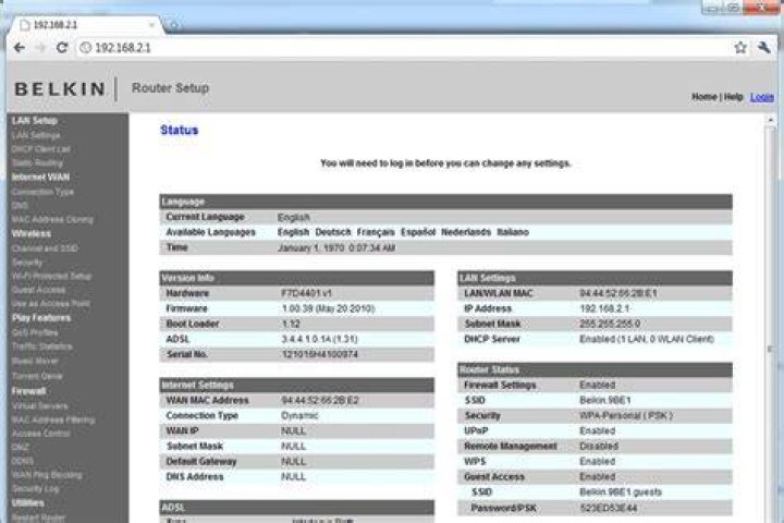 What is Belkin IP address?