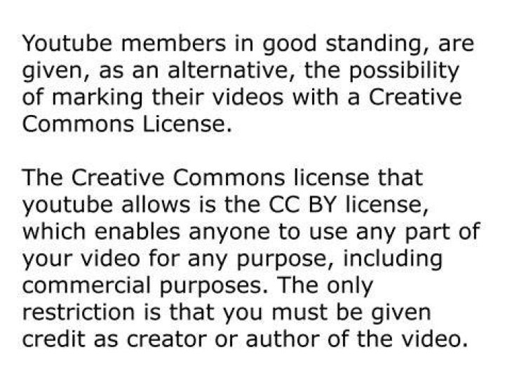 What is creative common in YouTube?