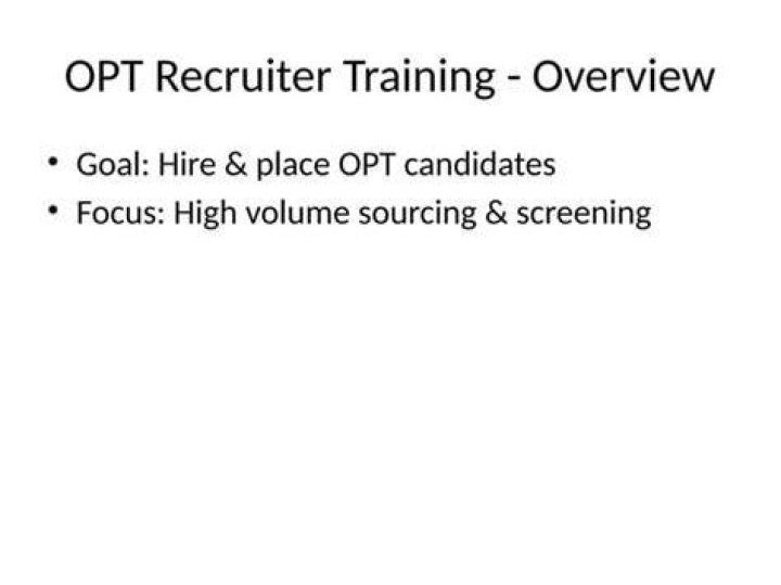 What is meant by OPT recruiter?
