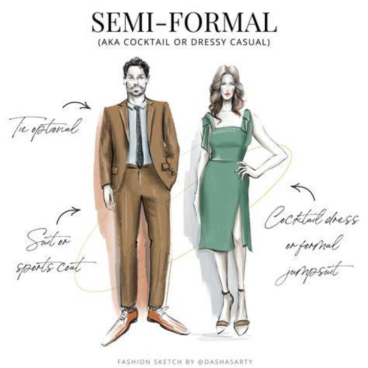 What is the difference between formal and semi formal dress code?
